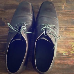 Brown leather dress shoes